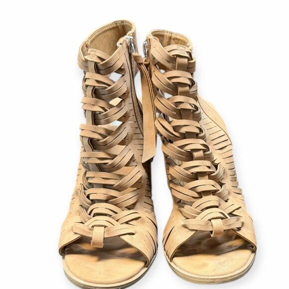 DV BY DOLCE VITA Women’s Tan Woven Block Heel Sandals Size 9.5 - Picture 2 of 7